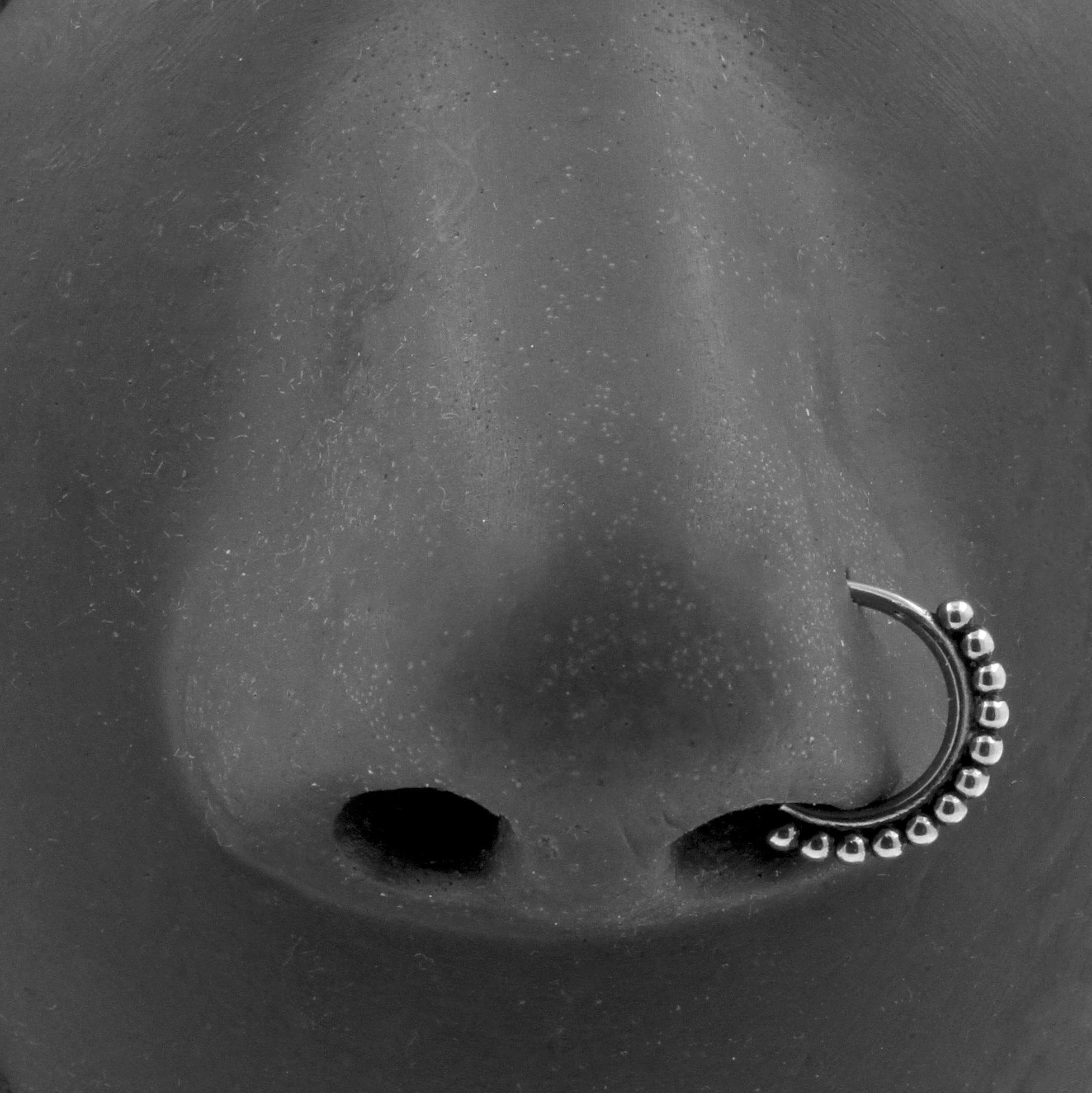 Surgical Steel Continuous Ring - Vintage Dots Silver