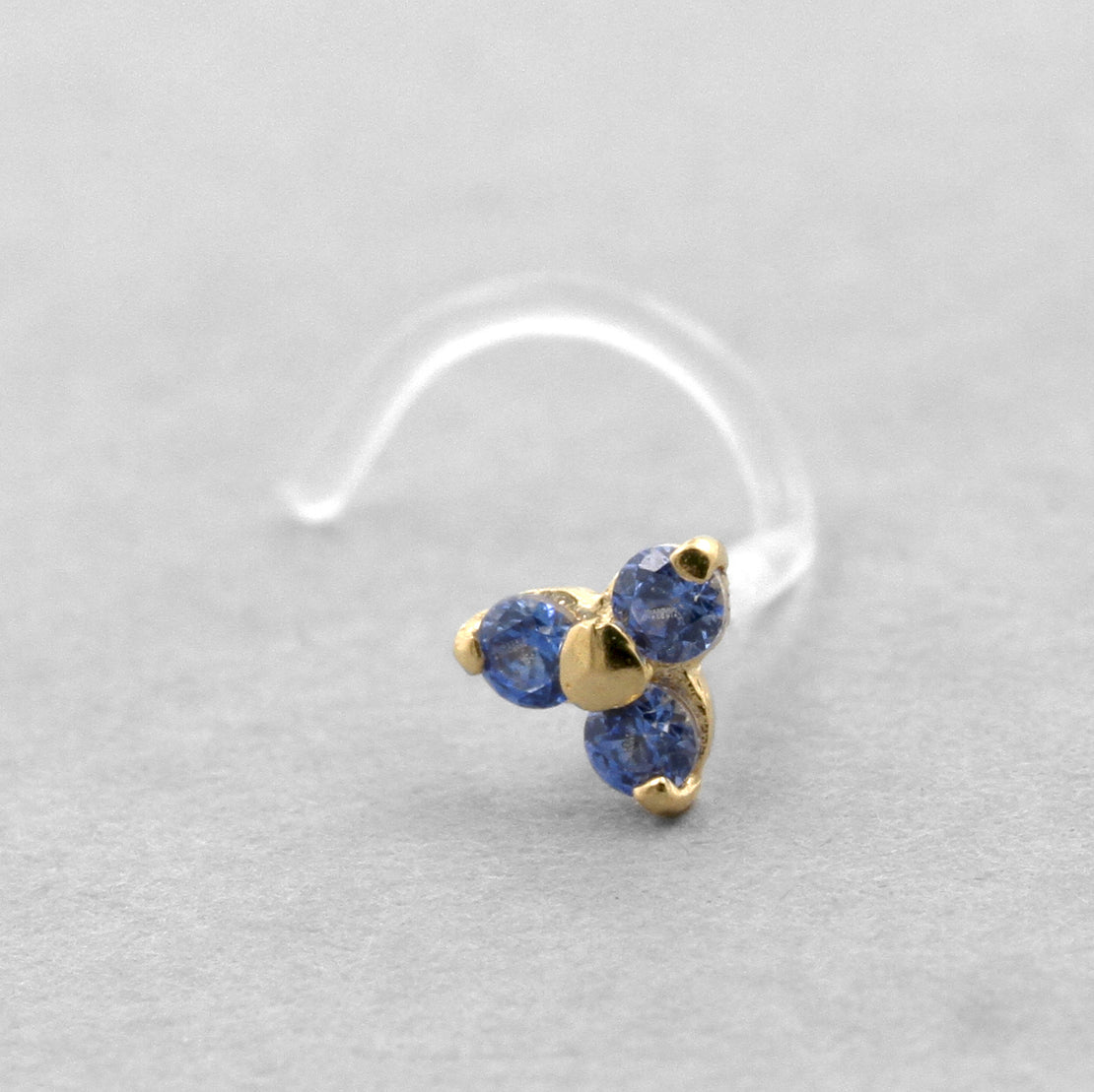 18 Karat Gold Bioplast Nosestud - Gold Zirconia Trinity