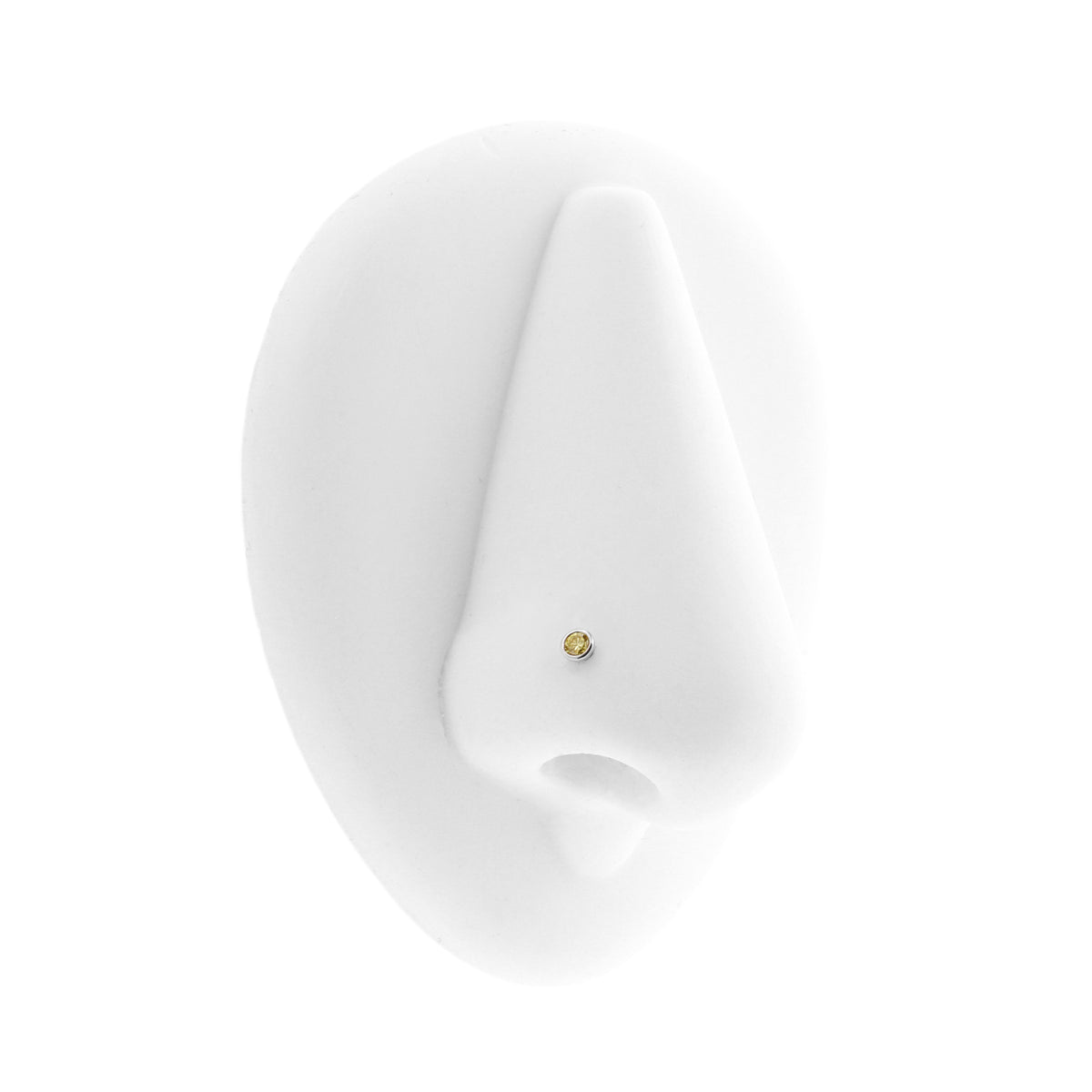 Platina Neusstud Met Gele Diamant