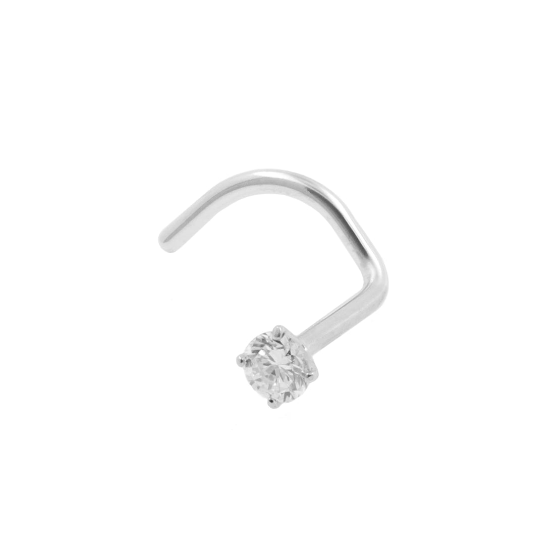 18 Karat White Gold Nosestud With Diamond