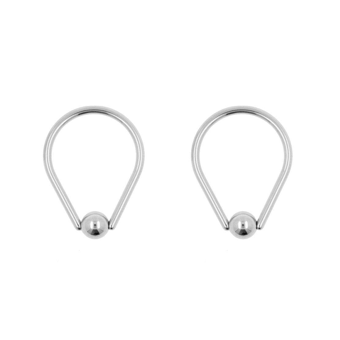 Surgical Steel Ball Closure Ring - Teardop Silver
