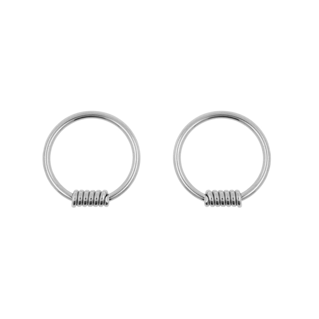 Surgical Steel Ball Closure Ring - Scroll Silver