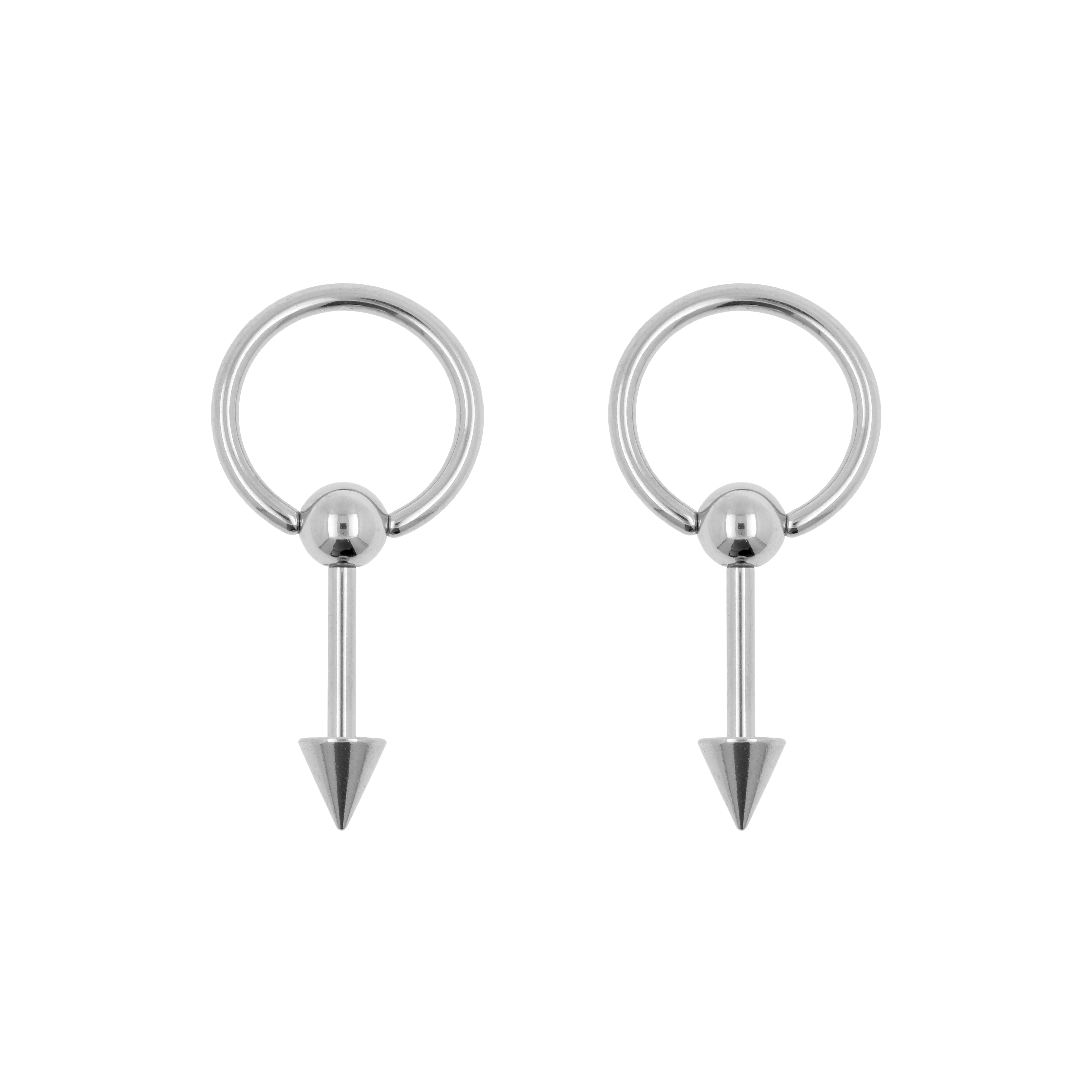 Surgical Steel Ball Closure Ring - Barbell Cone Silver