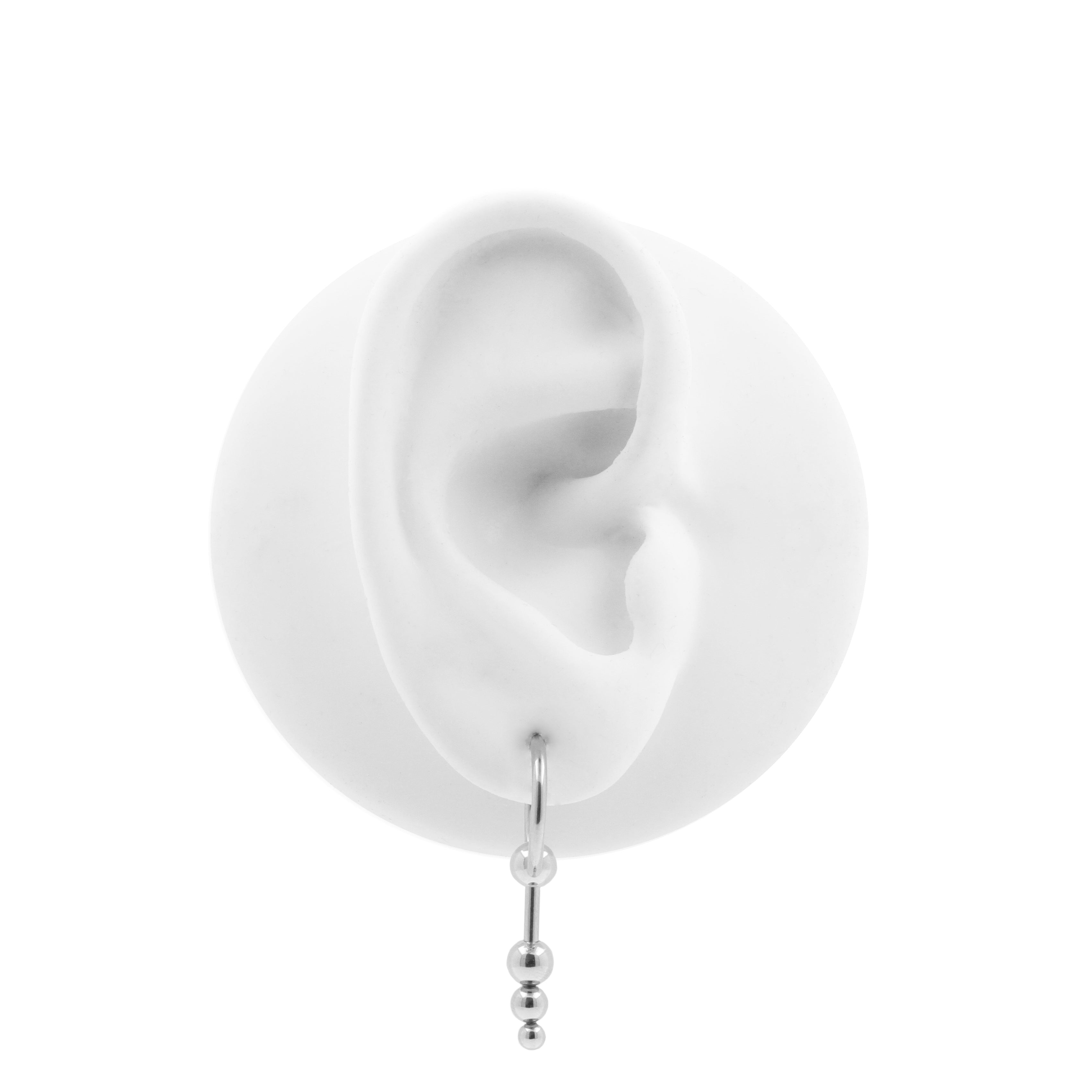 Surgical Steel Ball Closure Ring - Barbell 3 Balls Silver