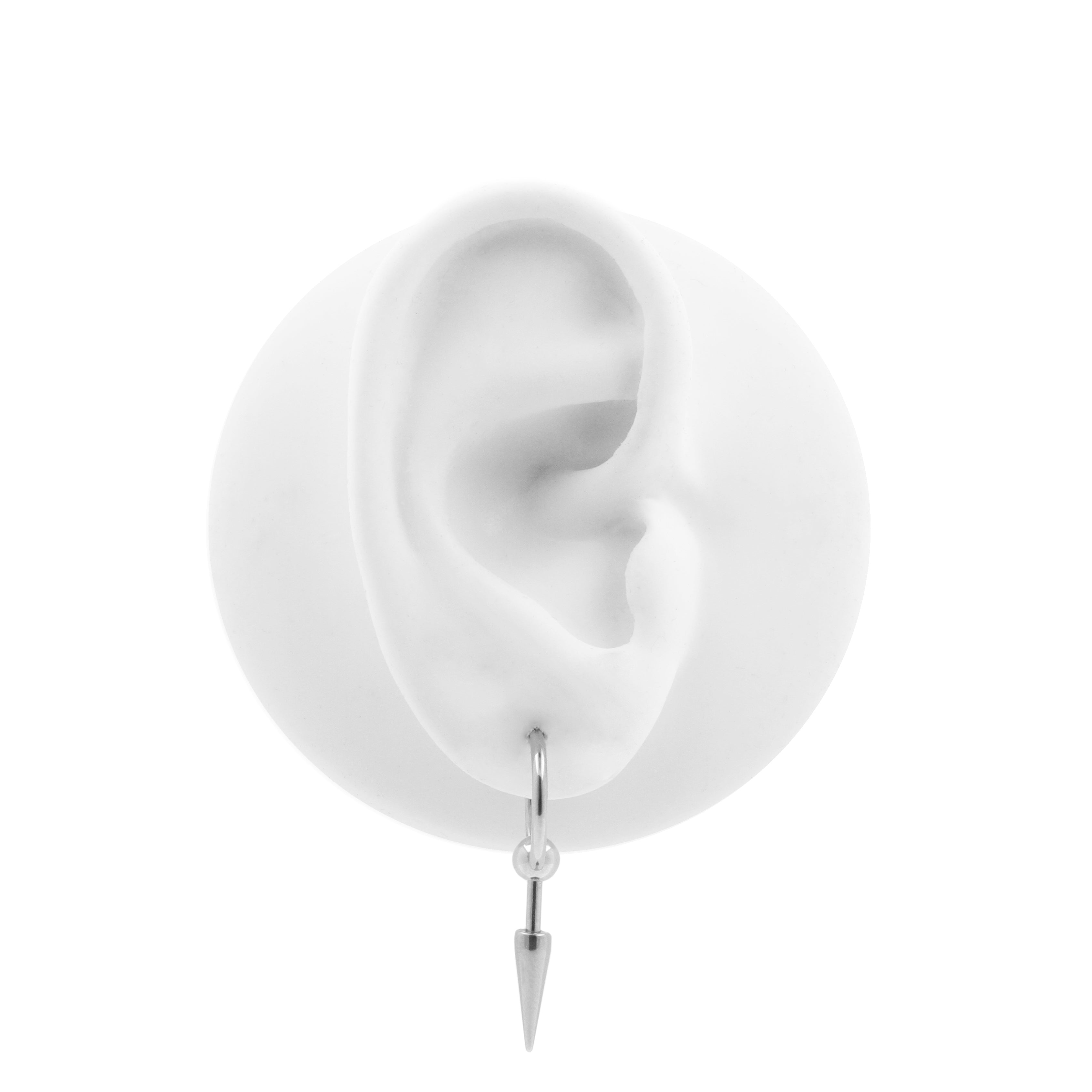 Surgical Steel Ball Closure Ring - Barbell 3 Spikes Silver