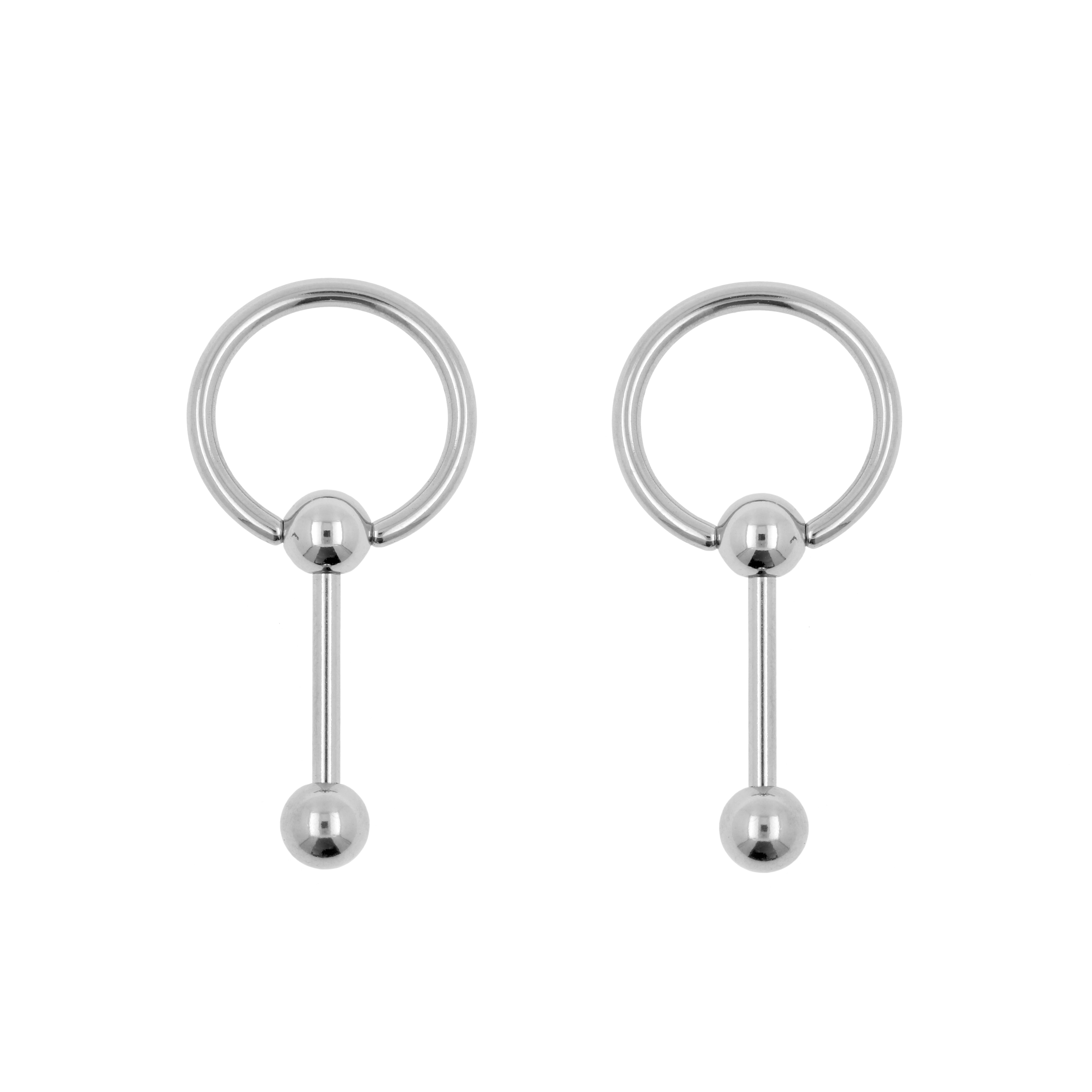Surgical Steel Ball Closure Ring - Barbell Silver