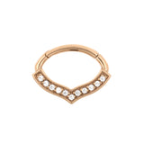 Surgical Steel Daith Clicker - Zirconia Drop Rose Gold