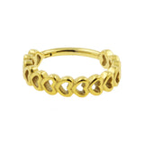 Surgical Steel Conch Clicker - Hearts Gold