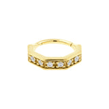 Nickel-Free Stainless Steel Octagon Click Ring Set With Zirconia Gold