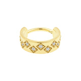 Nickel-Free Stainless Steel Flat Click Ring Set with Zirkonia Gold