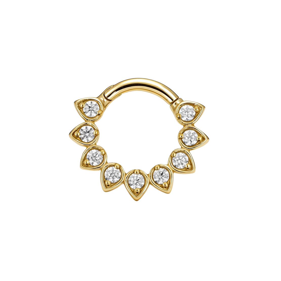 Nikkelvrij Stalen Click Ring - Zirkonia Sunflower Goud