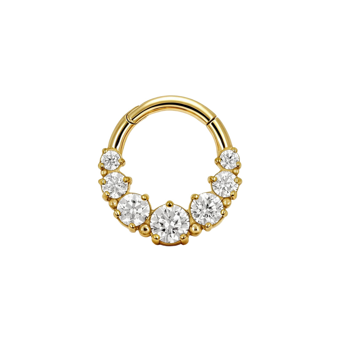 Nickelfreier Edelstahl-Clicker - Zirkonia Spheral Gold