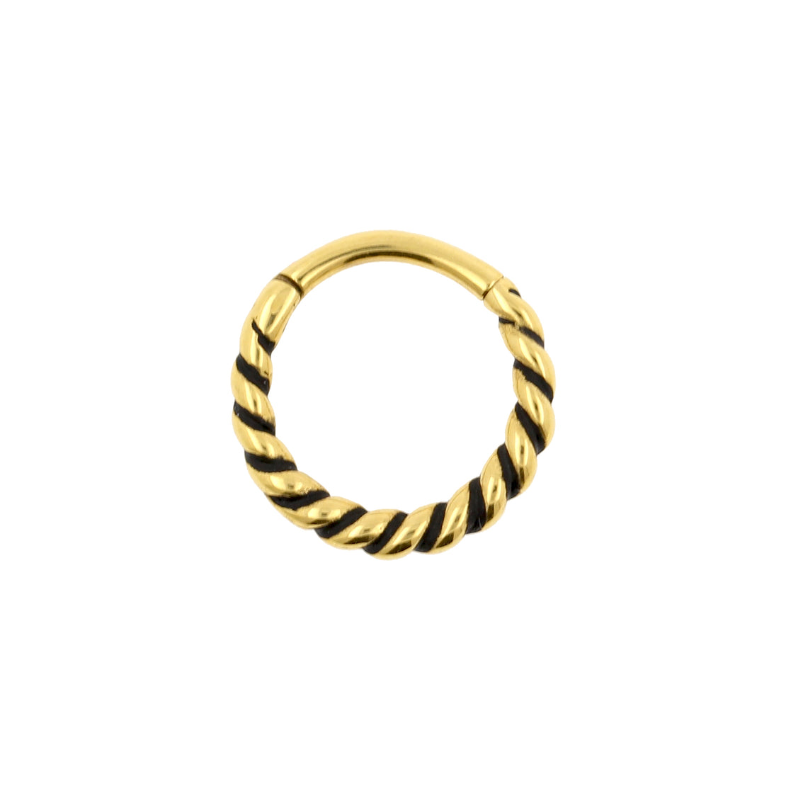 Surgical Steel Click Ring - Twisted Wire Gold
