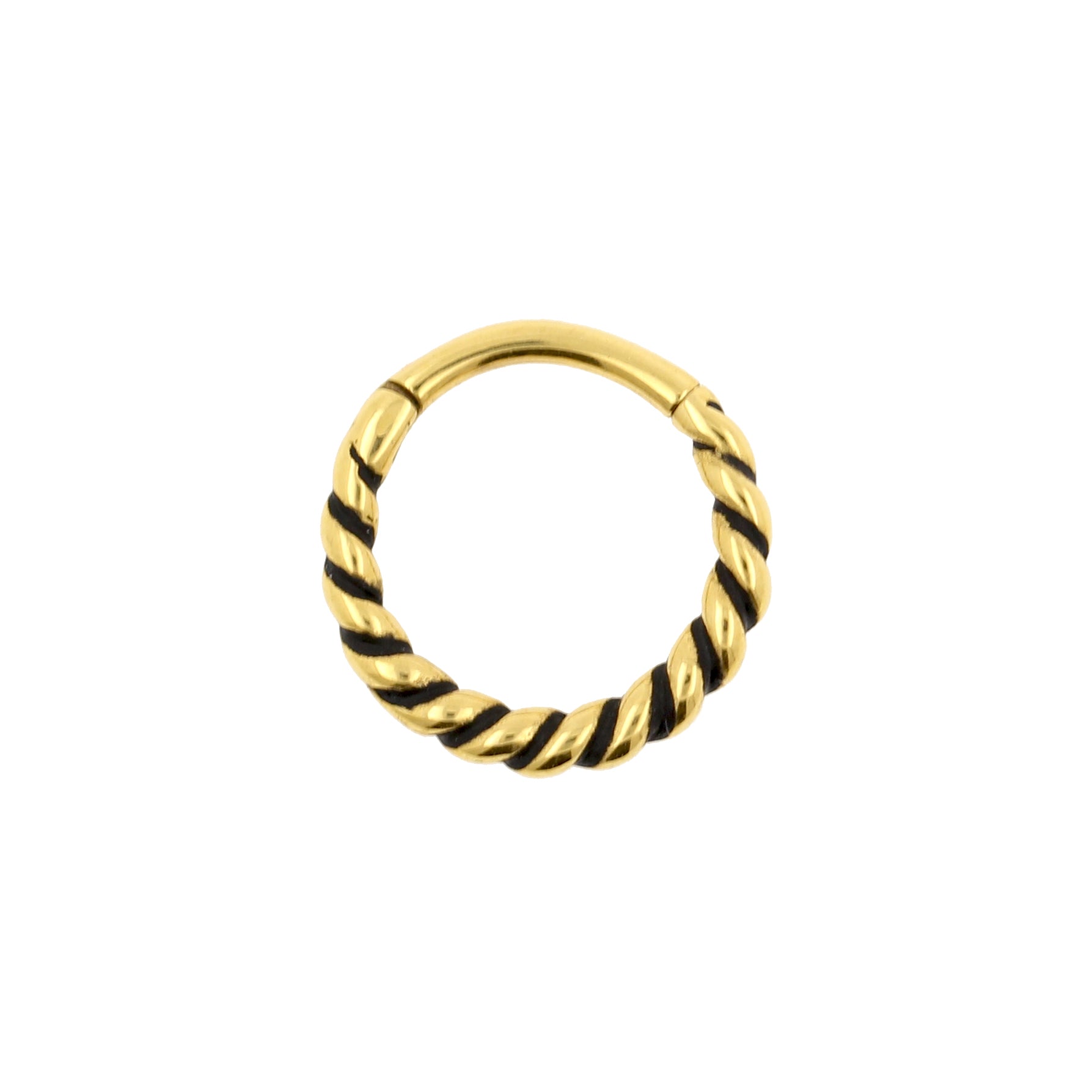 Surgical Steel Click Ring - Twisted Wire Gold