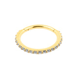 Surgical Steel Click Ring With Zirkonia Gold