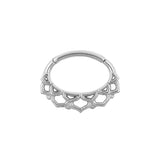 Surgical Steel Daith Clicker - Ornamental Lotus Silver