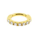 Surgical Steel Jewelled Rook Piercing Oval Click Ring Clear