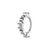 Nickel-Free Stainless Steel Click Ring - Zirconia Chain Silver