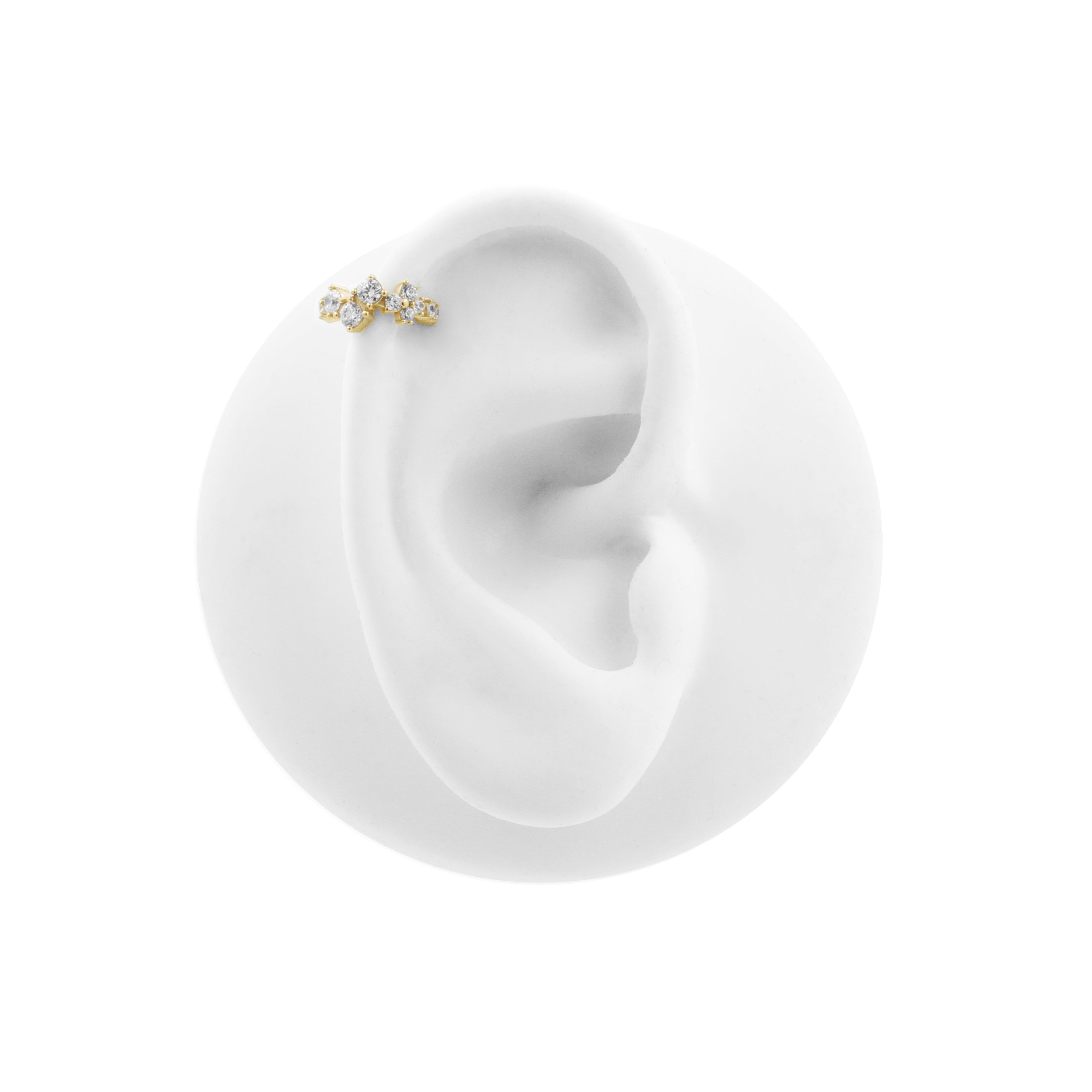 Nickel-Free Stainless Steel Click Ring - Zirconia Festive Gold