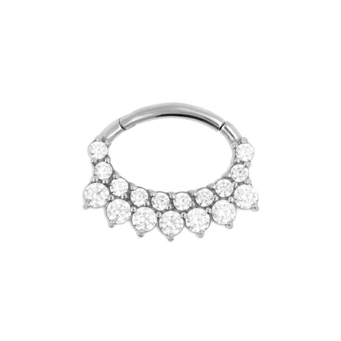 Surgical Steel Daith Clicker - Zirconia Crown Silver