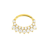Surgical Steel Daith Clicker - Zirconia Crown Gold