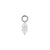 Nickel-Free Stainless Steel Click Ring Charm - Zirconia Marquise Silver