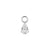 Nickel-Free Stainless Steel Click Ring Charm - Zirconia Droplet Silver