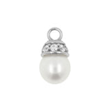 Nickel-Free Stainless Steel Click Ring Charm - Pearl Silver