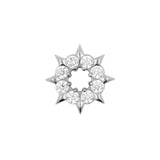 Nickel-Free Stainless Steel Click Ring Charm - Zirconia Wheel Silver