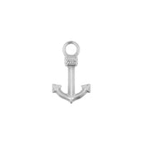 Nickel-Free Stainless Steel Click Ring Charm - Anchor Silver