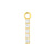 Nickel-Free Stainless Steel Click Ring Charm - Zirconia Bar M Gold