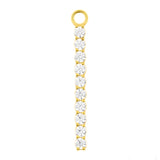 Nickel-Free Stainless Steel Click Ring Charm - Zirconia Bar XL Gold