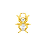 Nickel-Free Stainless Steel Click Ring Charm - Beetle Gold