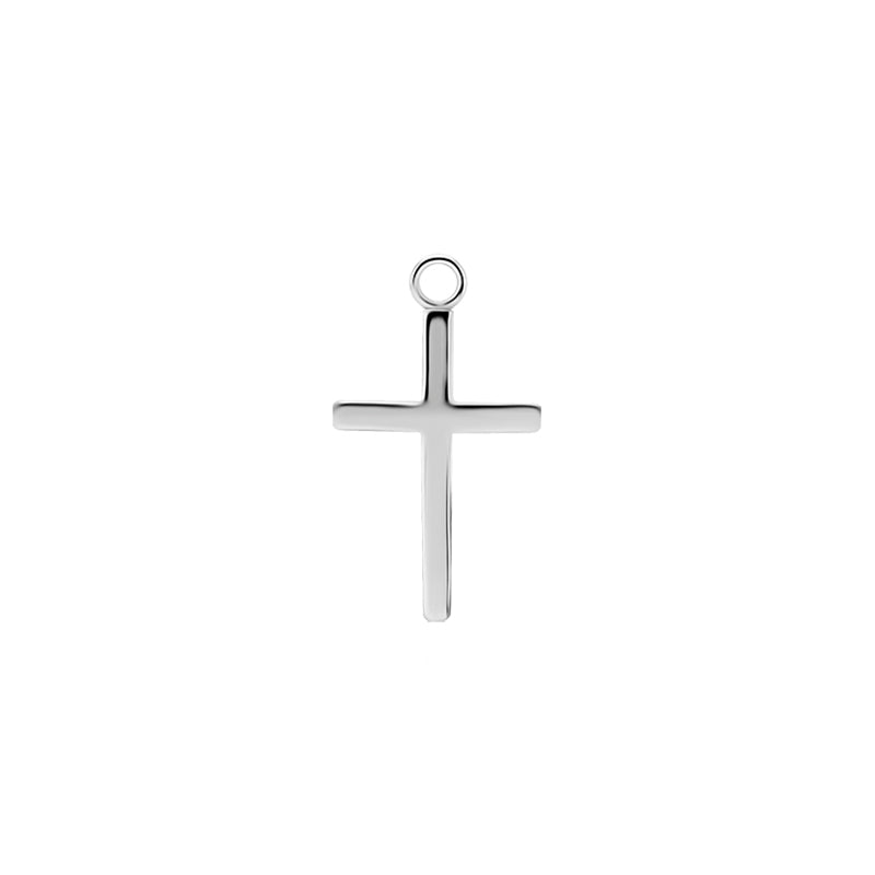 Surgical Steel Click Ring Charm - Cross Small
