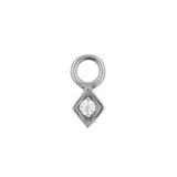 Surgical Steel Click Ring Charm - Diamond Silver