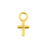 Surgical Steel Click Ring Charm - Cross Gold