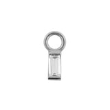Surgical Steel Click Ring Charm - Rectangle Silver