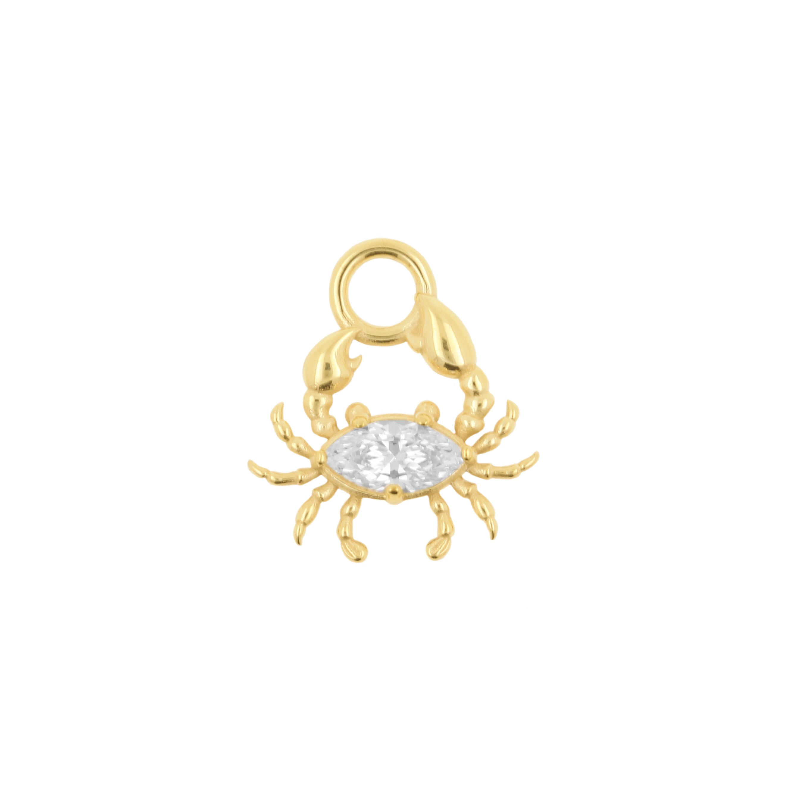 Nickel-Free Stainless Steel Charm - Crab Gold