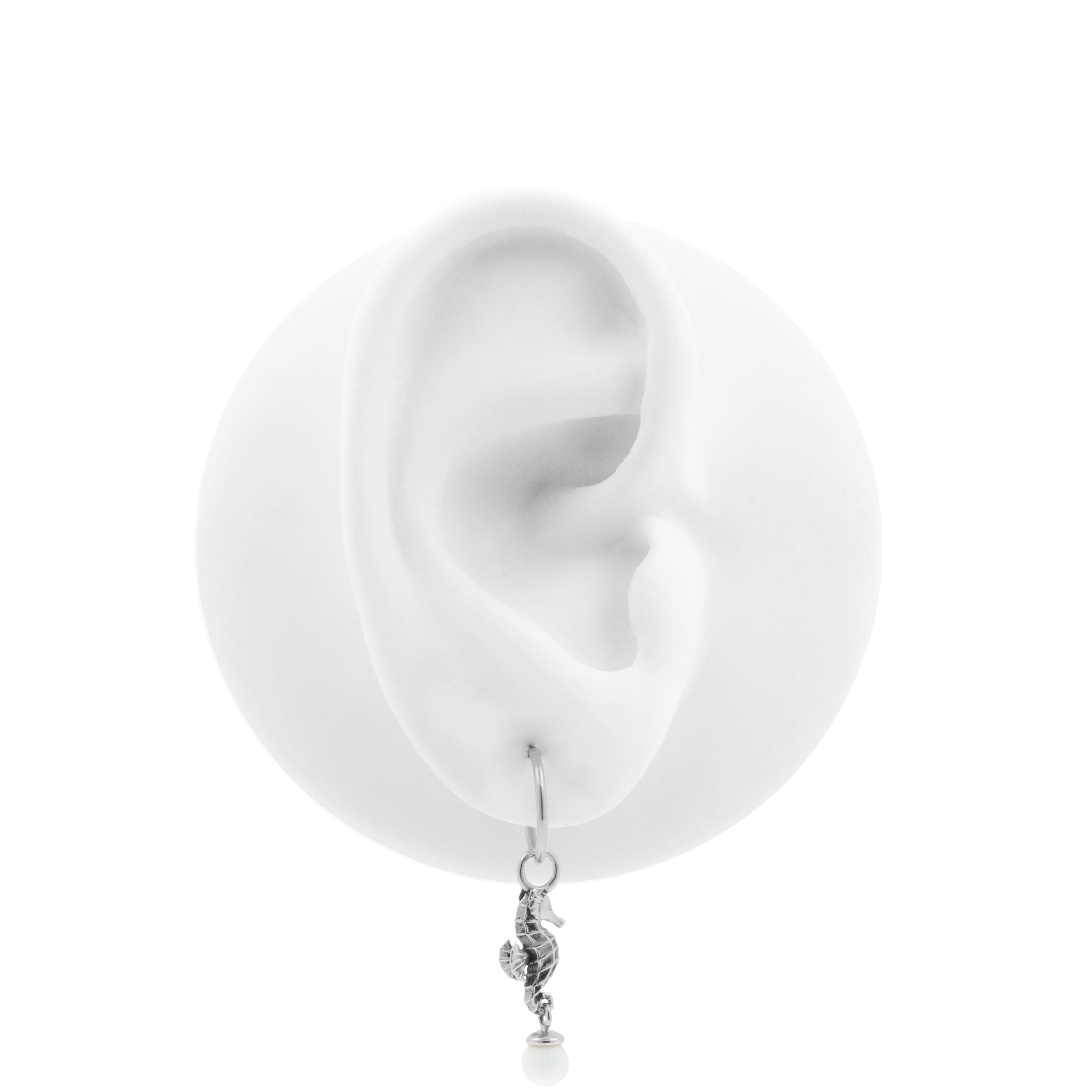 Nickel-Free Stainless Steel Charm - Sea Horse Silver