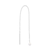 Surgical Steel Ear Threader Opal Ball White Opal