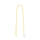 Surgical Steel Ear Threader Opal Ball White Opal