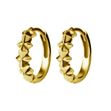 Surgical Steel Click Hoop Earrings - Spikes Gold