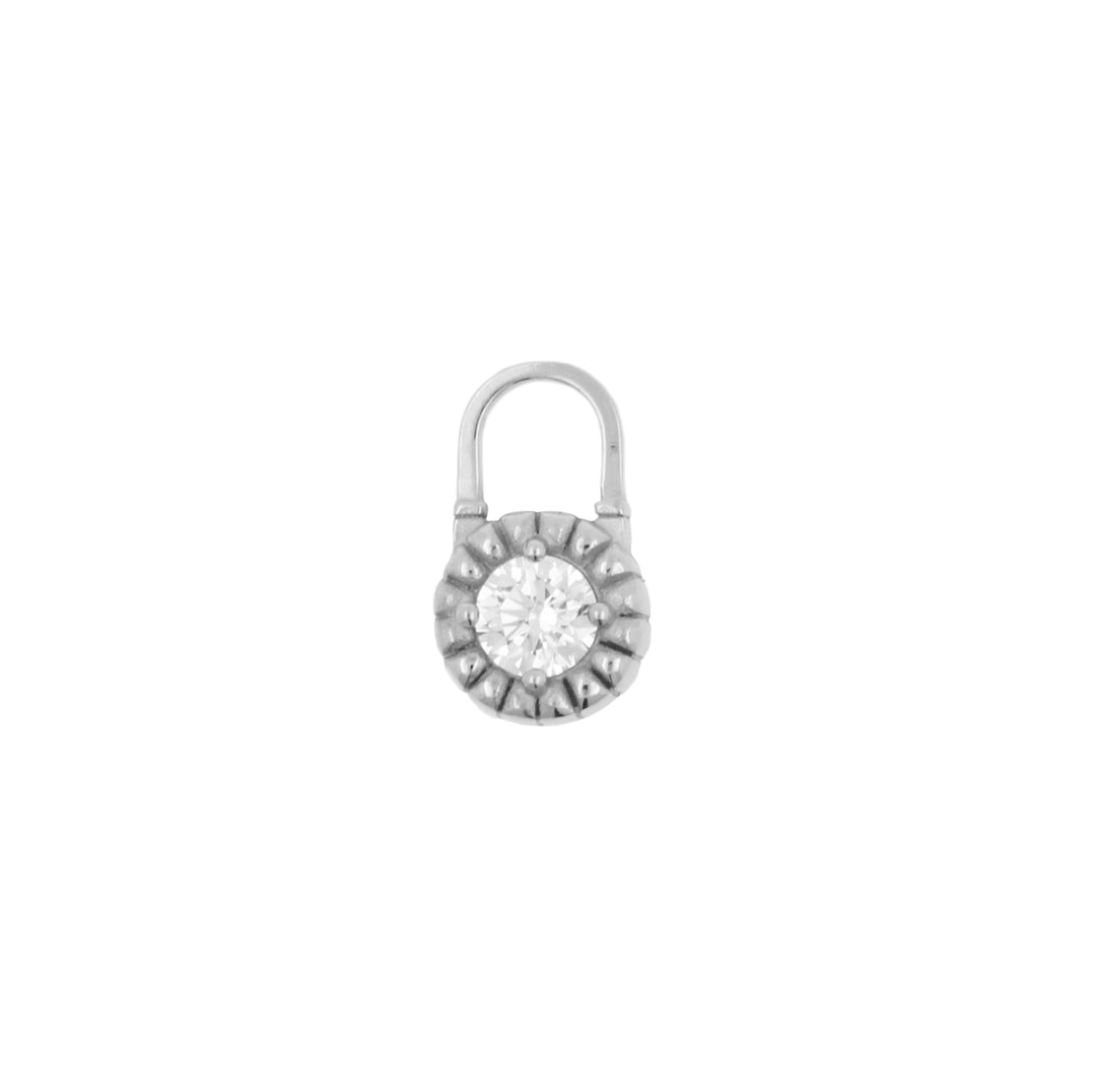 Nickel-Free Stainless Steel Click Ring Charm - Vintage Circle - Silver