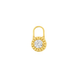 Nickel-Free Stainless Steel Click Ring Charm - Vintage Circle - Gold