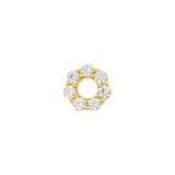 Nickel-Free Stainless Steel Click Ring Charm - Zirconia Donut - Gold
