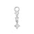 Nickel-Free Stainless Steel Click Ring Charm - Zirconia Dangle - Silver