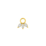 Nickel-Free Stainless Steel Click Ring Charm - Marquise Cluster - Gold
