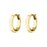 Nickel-Free Stainless Steel Click Hoop Earrings - Flat - 2,5 mm width Gold