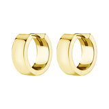 Nickel-Free Stainless Steel Click Hoop Earrings - Flat - 5,5 mm width Gold