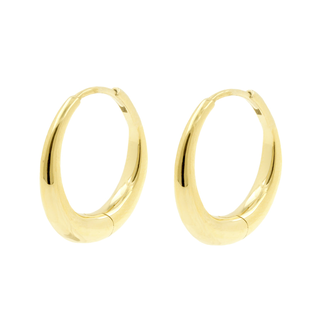 Nickel-free Steel Click Hoop Earrings - Gold